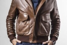 aviator jacket brown leather