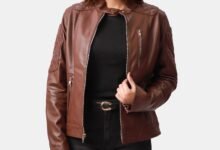 Leather bomber jacket women