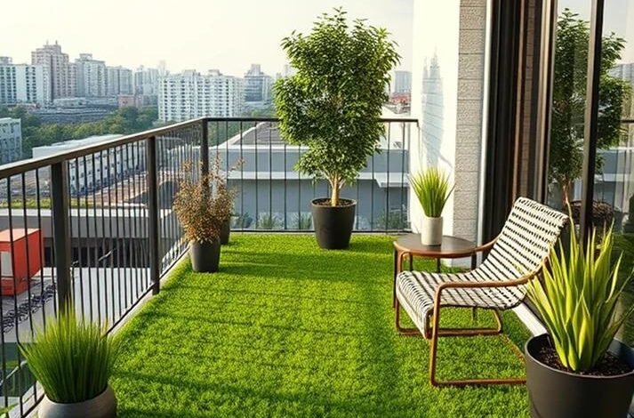 green grass mat
